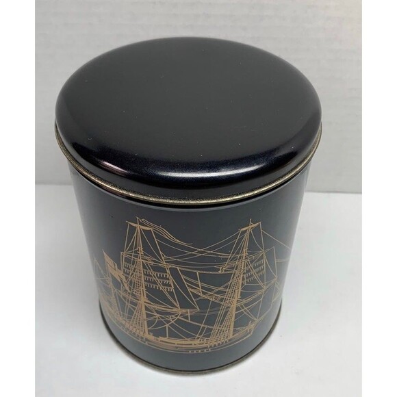 BARET WARE Sailing Ship Black Canister (Bx 4) - Picture 1 of 8
